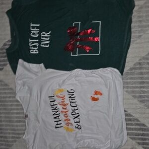 Holiday Pregnancy maternity bundle Thanksgiving (Short Sleeve) and Christmas XL